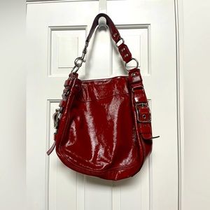 Red patent leather Coach purse